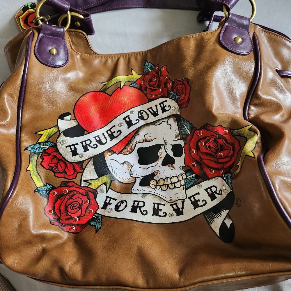 Ed Hardy true love forever large hand bag